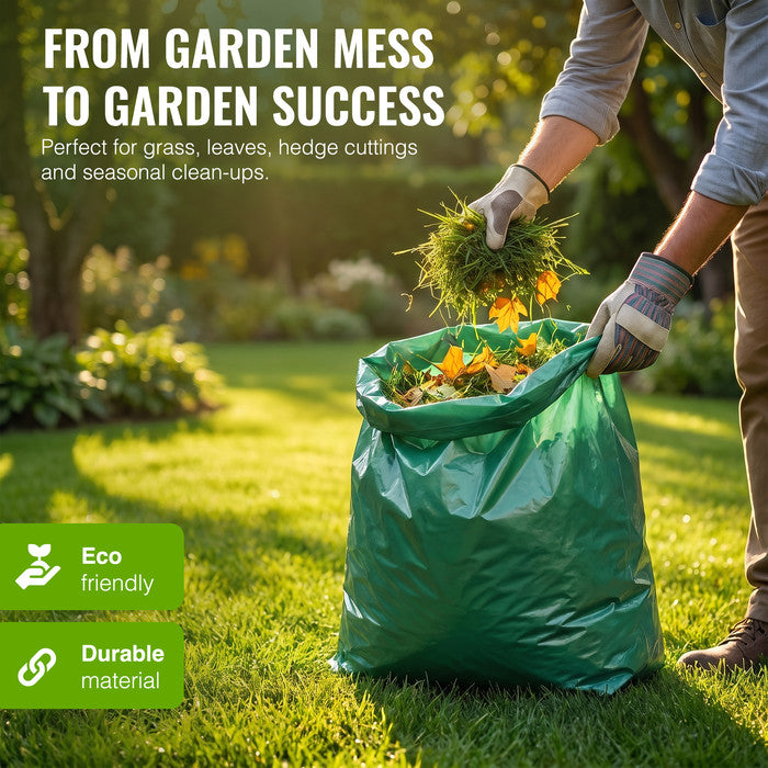 EcoBag - 25 Pack Extra Strong Heavy Duty Garden Sacks - 80L - Recyclable, Leak Resistant, Eco-Friendly & Durable