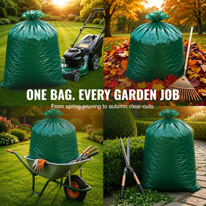 EcoBag - 10 Pack Extra Strong Heavy Duty Garden Sacks - 120L - Recyclable, Leak Resistant, Eco-Friendly & Durable