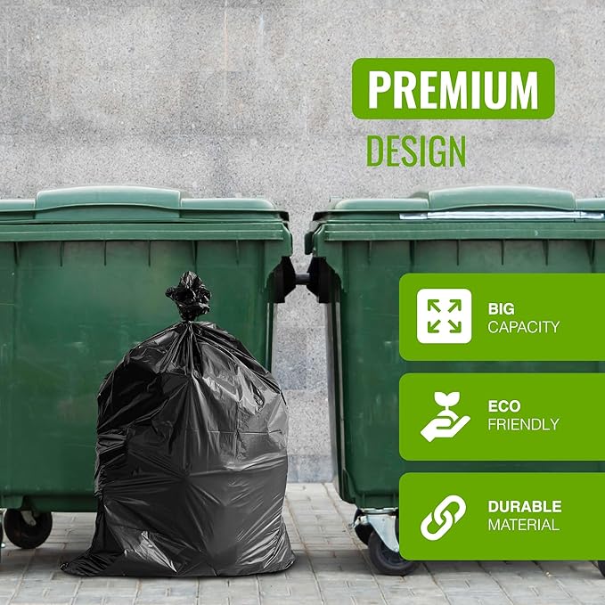 Ecobag - 10 Pack Eco-Friendly Wheelie Bin Liners - 240L - 18 Micron - Heavy Duty, Leak Resistant & Recyclable
