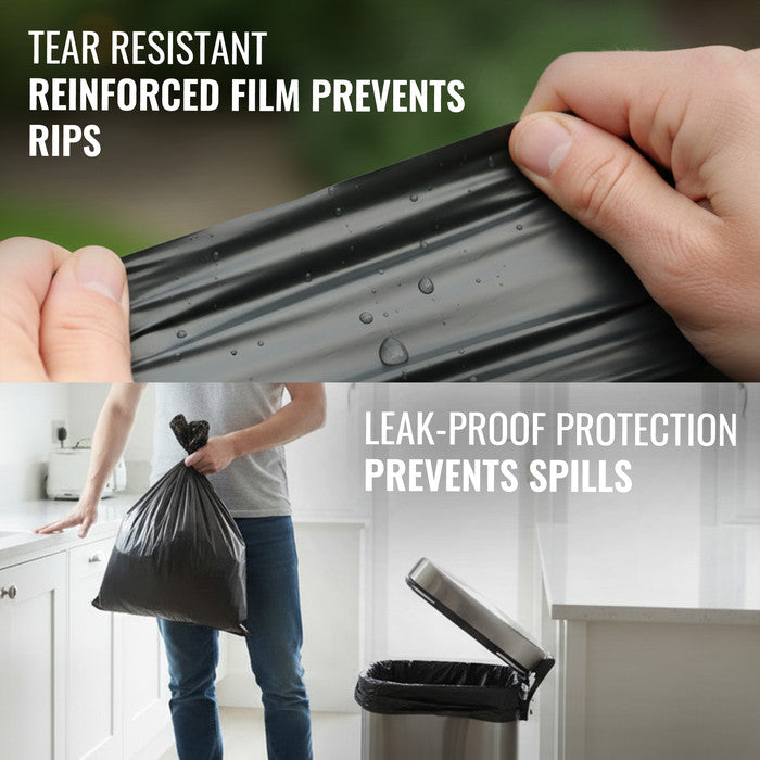 EcoBag Refuse Sacks, Recyclable & Leak Resistant, 50L Everyday (30µm) | 50 pack, 98% recycled plastic, 600 x 800mm, leak-resistant & eco-friendly, for household & commercial use