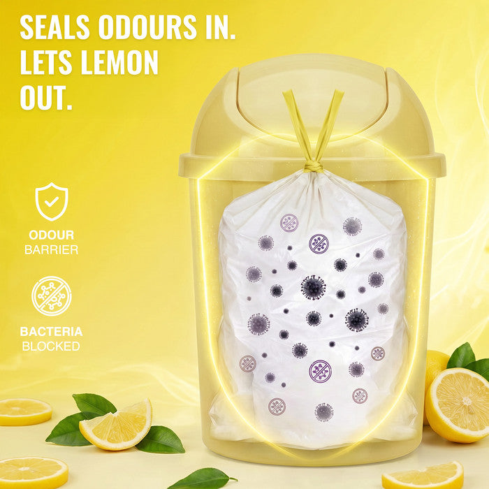 EcoBag - White Kitchen Drawstring Bin Liner - 30L - 25 Micron - Heavy Duty, Extra Strong, Eco-Friendly, Tear Resistant & Recyclable