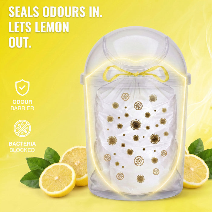 EcoBag - White Kitchen Drawstring Bin Liner - 20L - 24 Micron - Heavy Duty, Extra Strong, Eco-Friendly, Tear Resistant & Recyclable