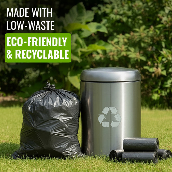 EcoBag Refuse Sacks, Recyclable & Leak Resistant, 50L Everyday (30µm) | 50 pack, 98% recycled plastic, 600 x 800mm, leak-resistant & eco-friendly, for household & commercial use