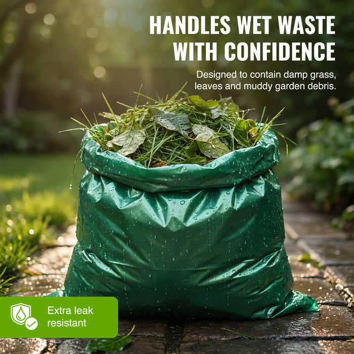 EcoBag - 25 Pack Extra Strong Heavy Duty Garden Sacks - 80L - Recyclable, Leak Resistant, Eco-Friendly & Durable
