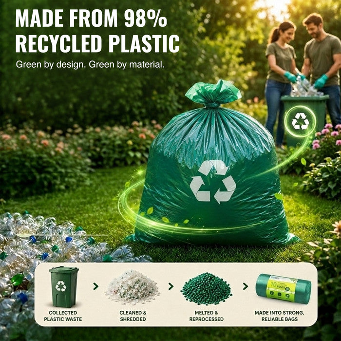 EcoBag - 25 Pack Extra Strong Heavy Duty Garden Sacks - 80L - Recyclable, Leak Resistant, Eco-Friendly & Durable