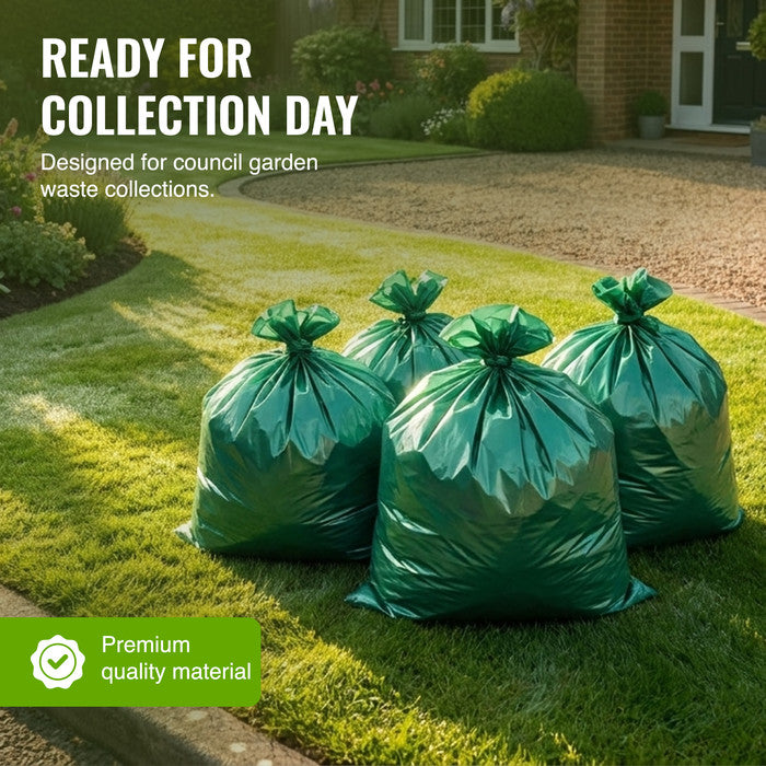 EcoBag - 10 Pack Extra Strong Heavy Duty Garden Sacks - 120L - Recyclable, Leak Resistant, Eco-Friendly & Durable