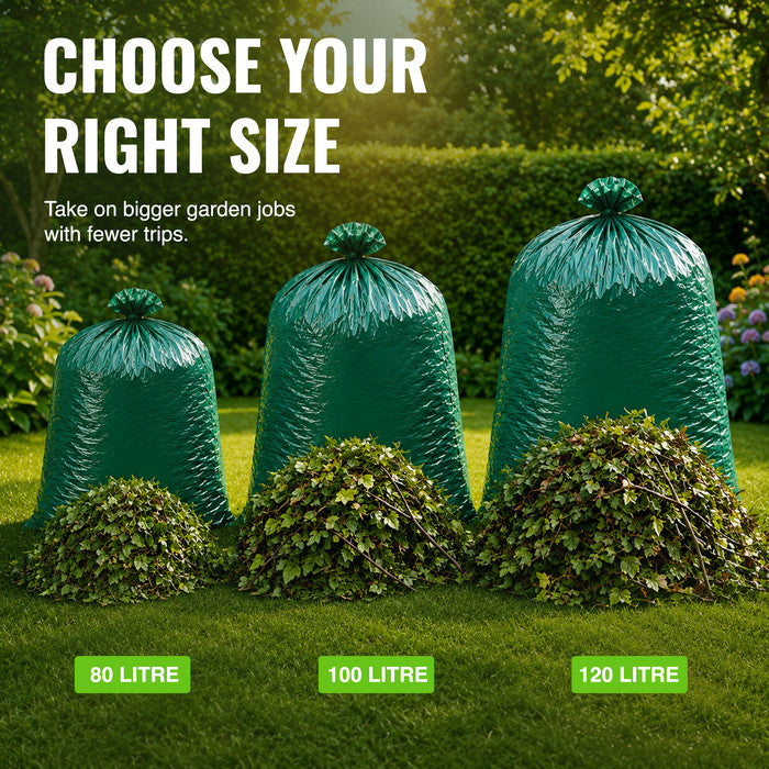 EcoBag - 10 Pack Extra Strong Heavy Duty Garden Sacks - 120L - Recyclable, Leak Resistant, Eco-Friendly & Durable