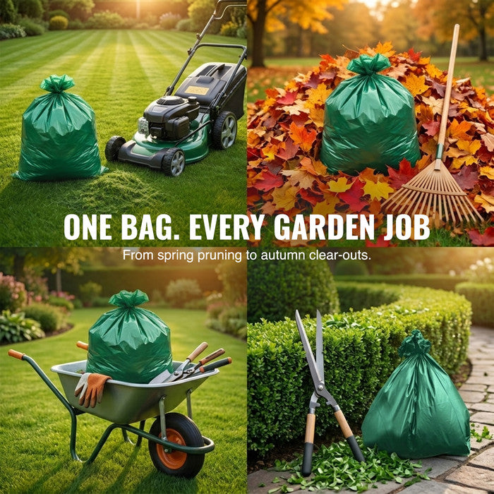 EcoBag - 25 Pack Extra Strong Heavy Duty Garden Sacks - 80L - Recyclable, Leak Resistant, Eco-Friendly & Durable