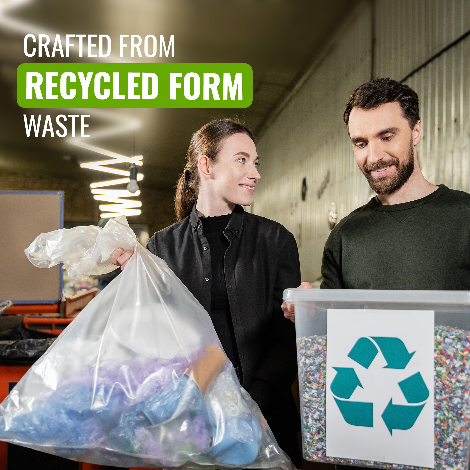 EcoBag - 40 Pack Refuse Sacks - 22 Microns - Heavy Duty, Leak Resistant Recyclable Bin Bags, Eco-Friendly, Durable Waste Disposal Bags for Household & Commercial Use ( 100L Capacity )