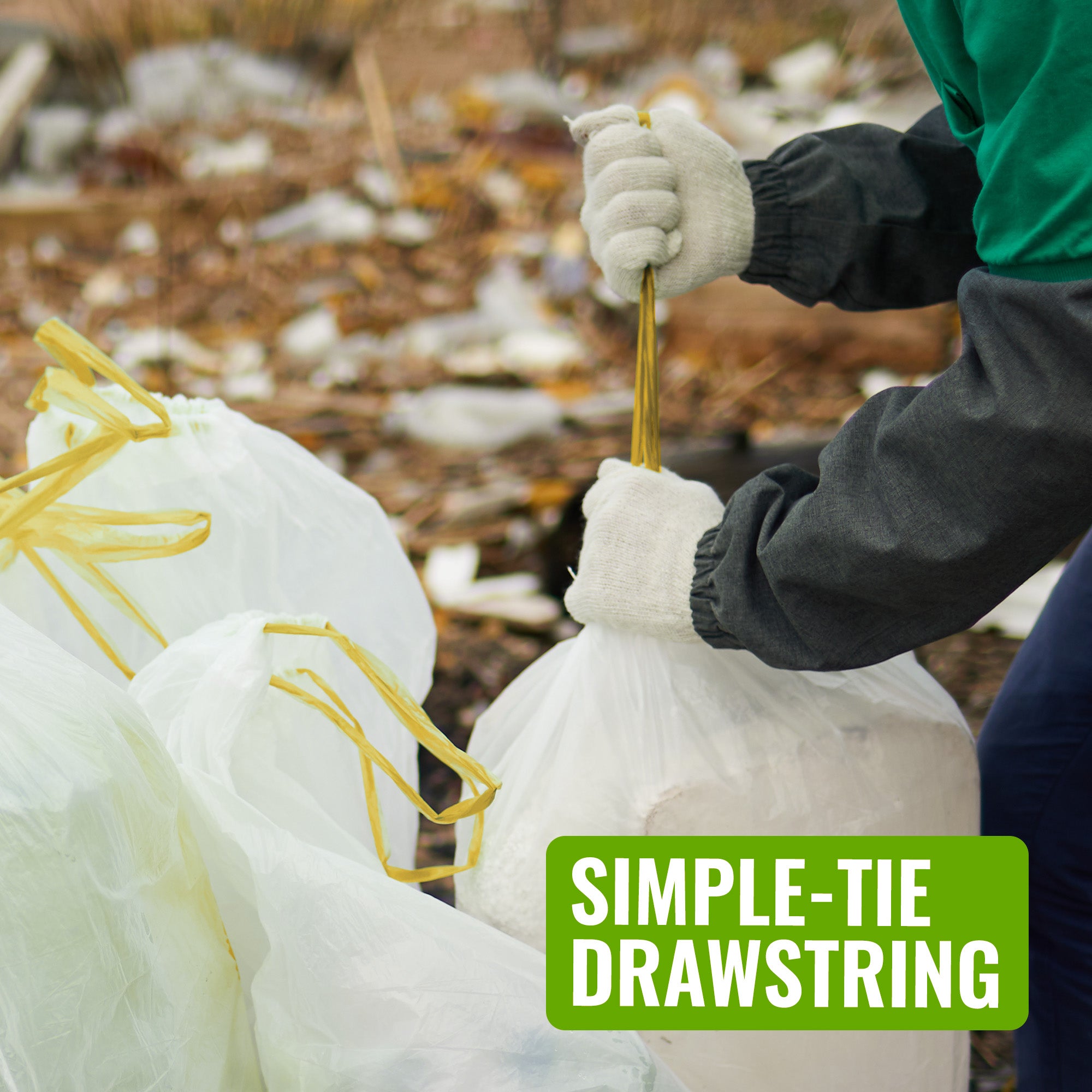 EcoBag - 25 Pack - 15 Micron - Vanilla Scented Ultimate Embossed Kitchen Drawstring Pedal Bin Liners - 30L - Recylable & Eco-Friendly