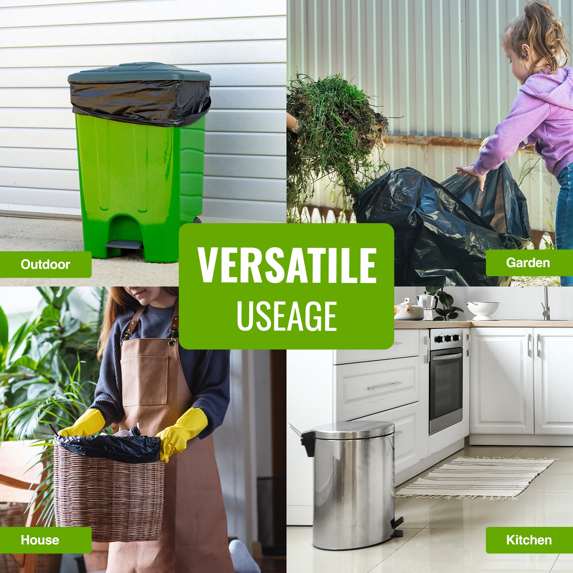 EcoBag - 20 Pack Black Rubble Bags - 30L - Recyclable, Leak Resistant & Eco-Friendly